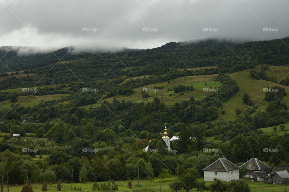 Carpathian mountains after rain, Ukraine