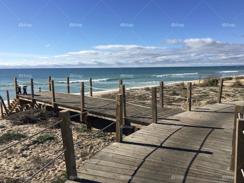 Wooden walkway to the beach 