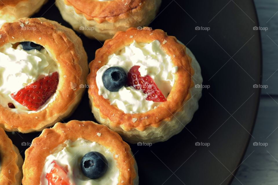 Berry-filled vol-au-vents