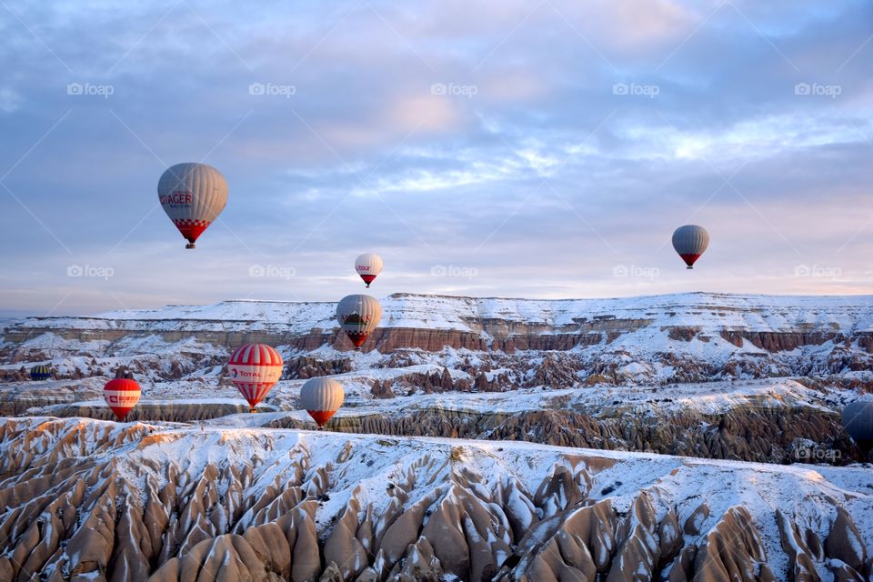 Hot Air Balloon flight at sun rise, cappadocia, turkey
