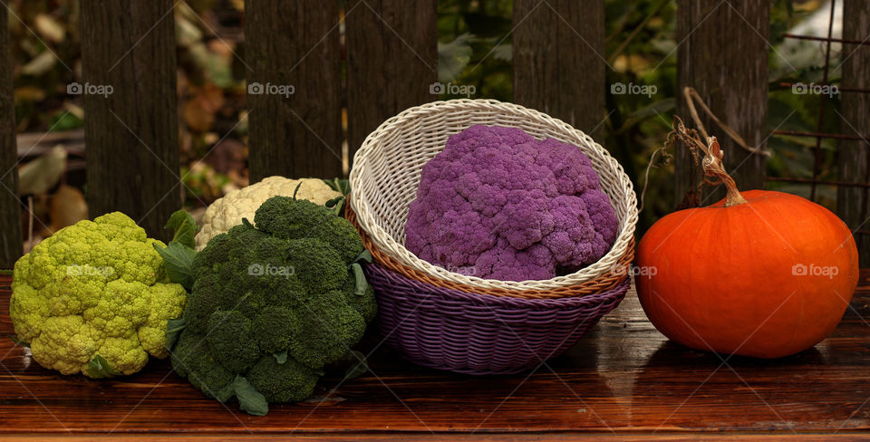 still life with cauliflower