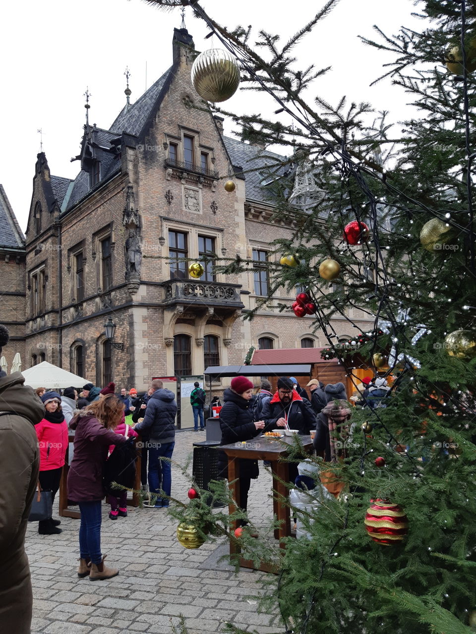 Christmas market at castle town
