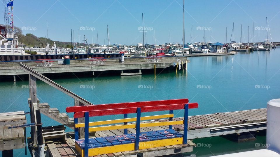 Marina. Sailboats in Harbor