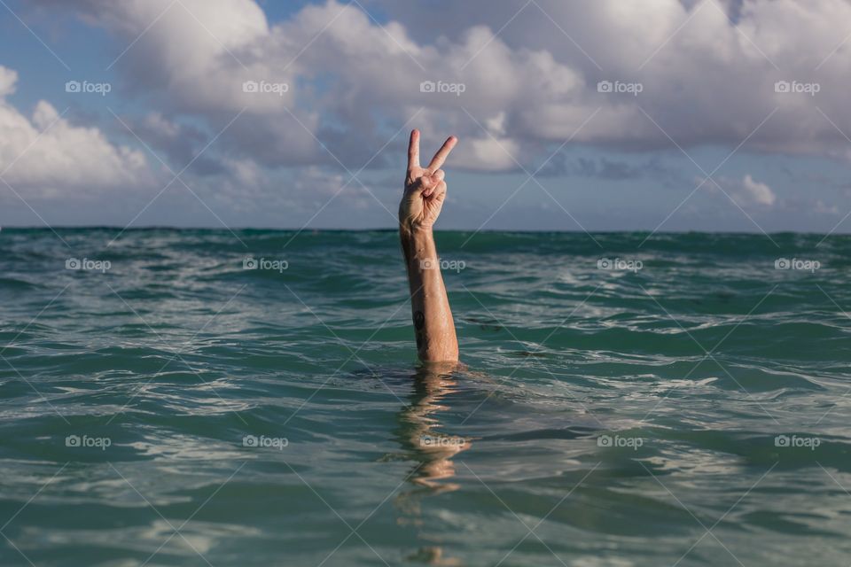 peace symbol from water