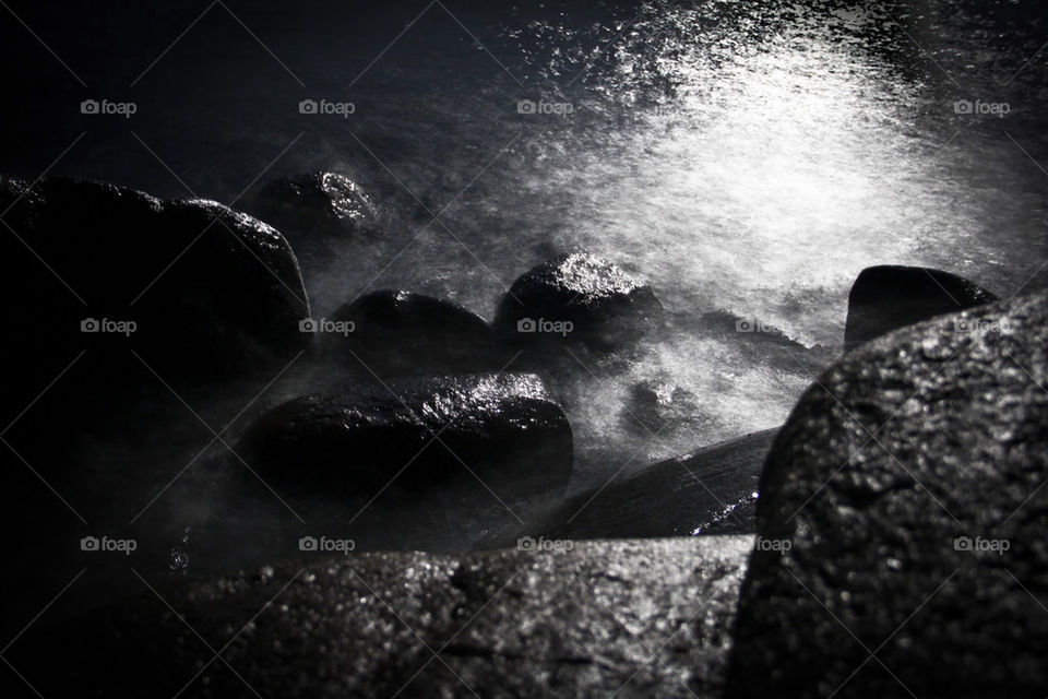 nature water stones night by genlock