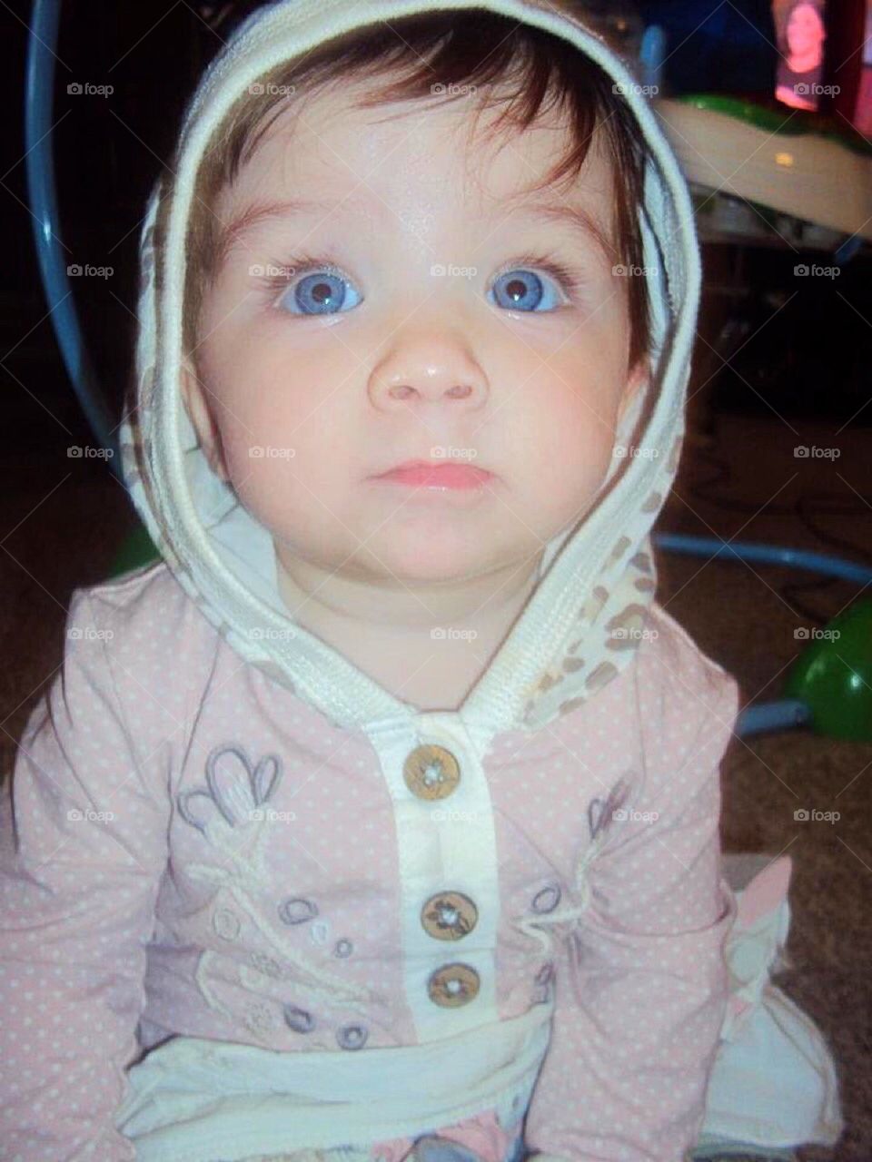 Baby with Big Blue Eyes