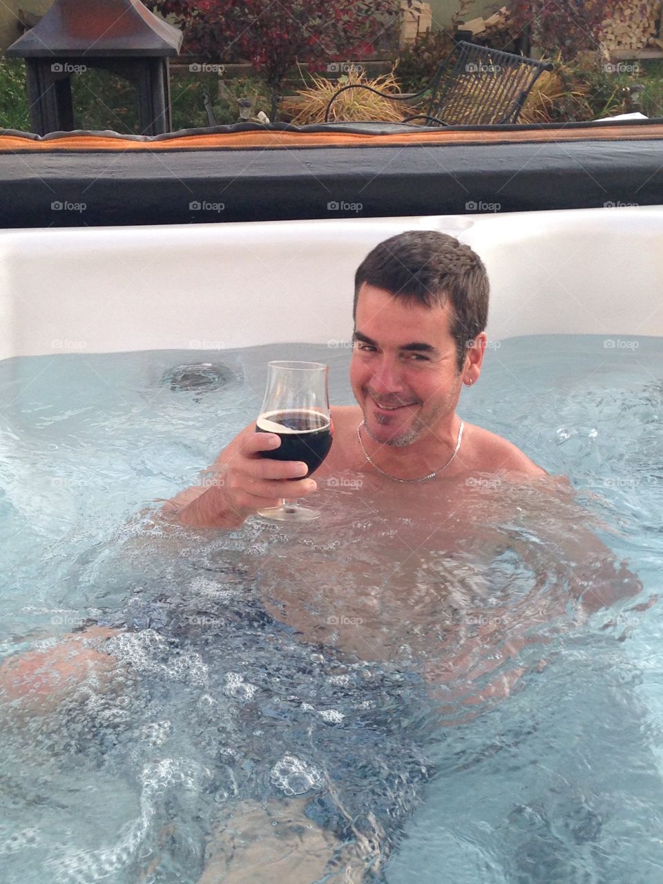 Wine and hot tub 