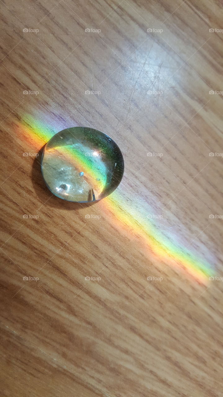 rainbow on a crystal stone