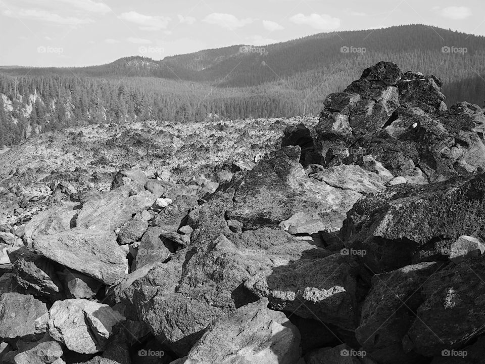 Rugged terrain of the Big Obsidian Flow 