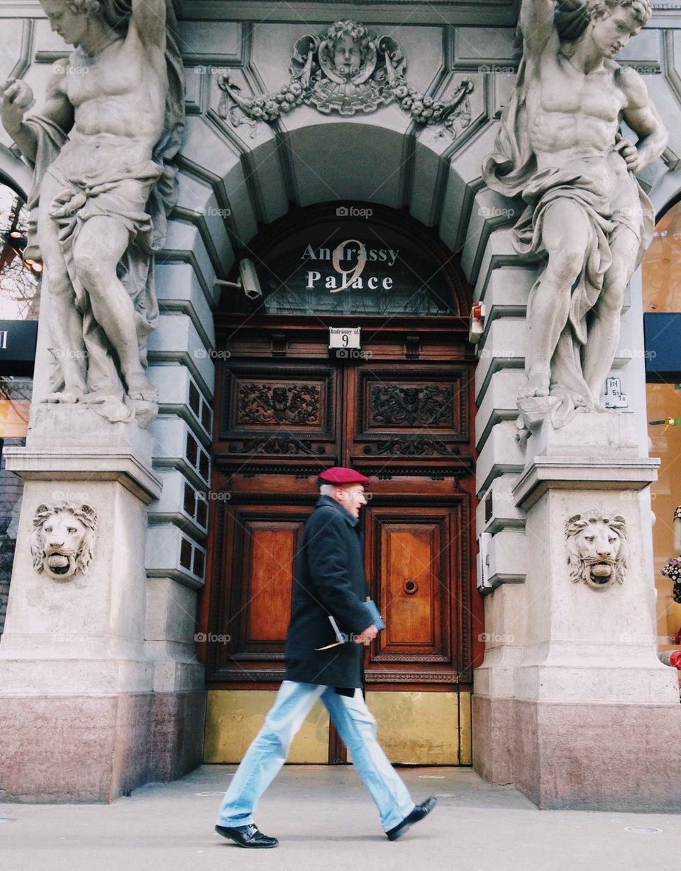 Man crossing on the street