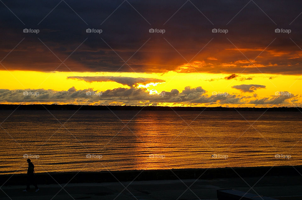 beach sunset sunrise sea by stelindb