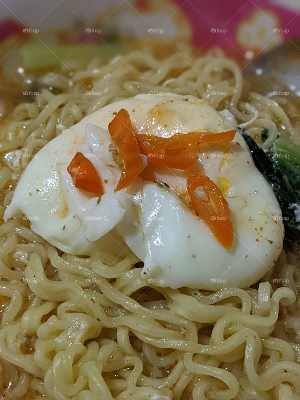 instant noodles with extra egg and chili.🍜🤤