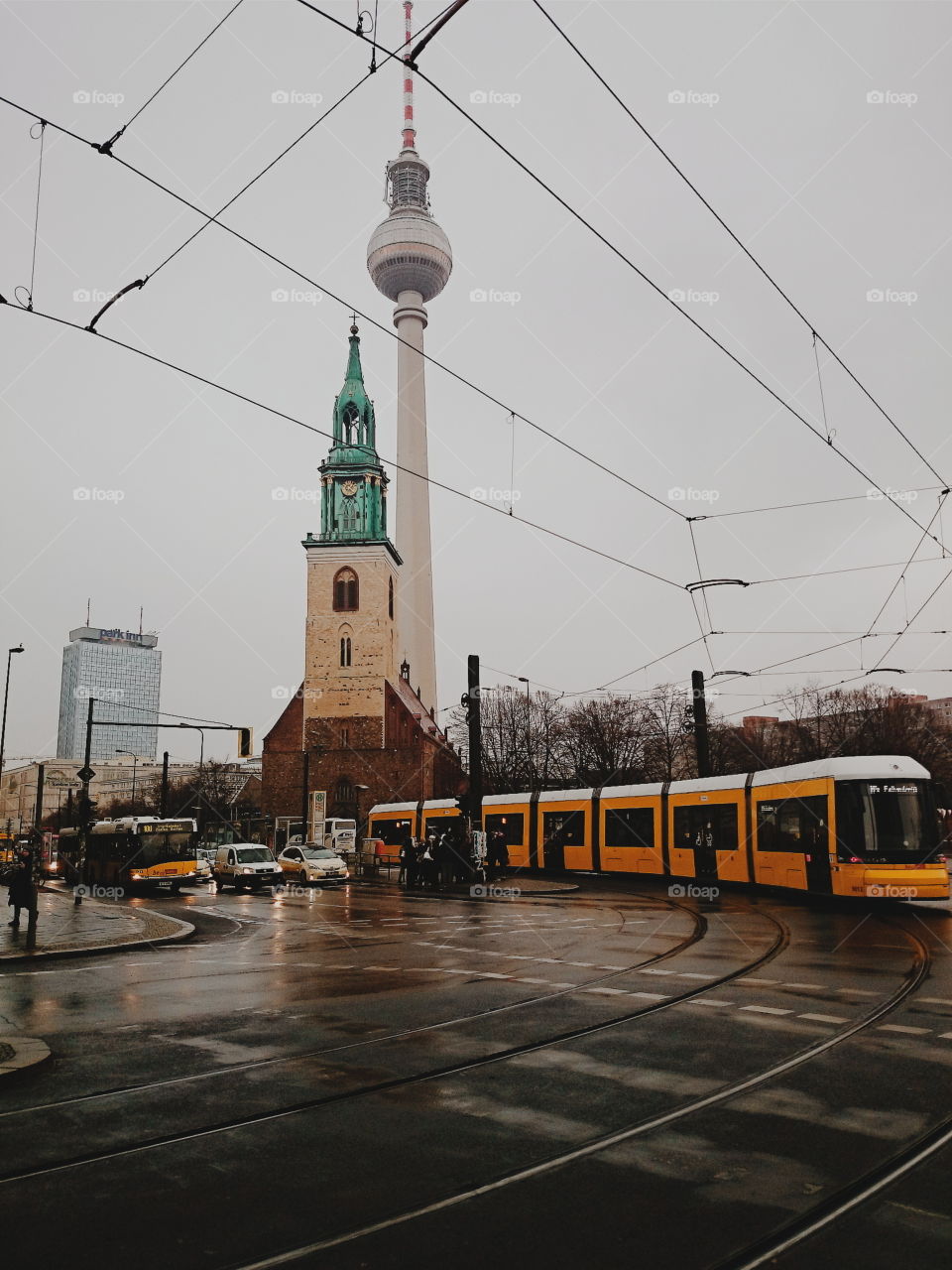rainy Berlin. December 2014 - Berlin Germany 