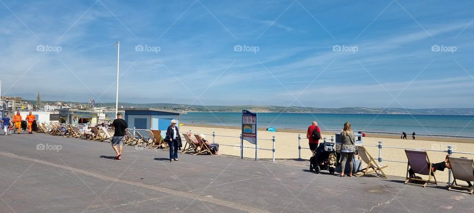 WEYMOUTH SEAFRONT ON A SUNNY MAY DAY