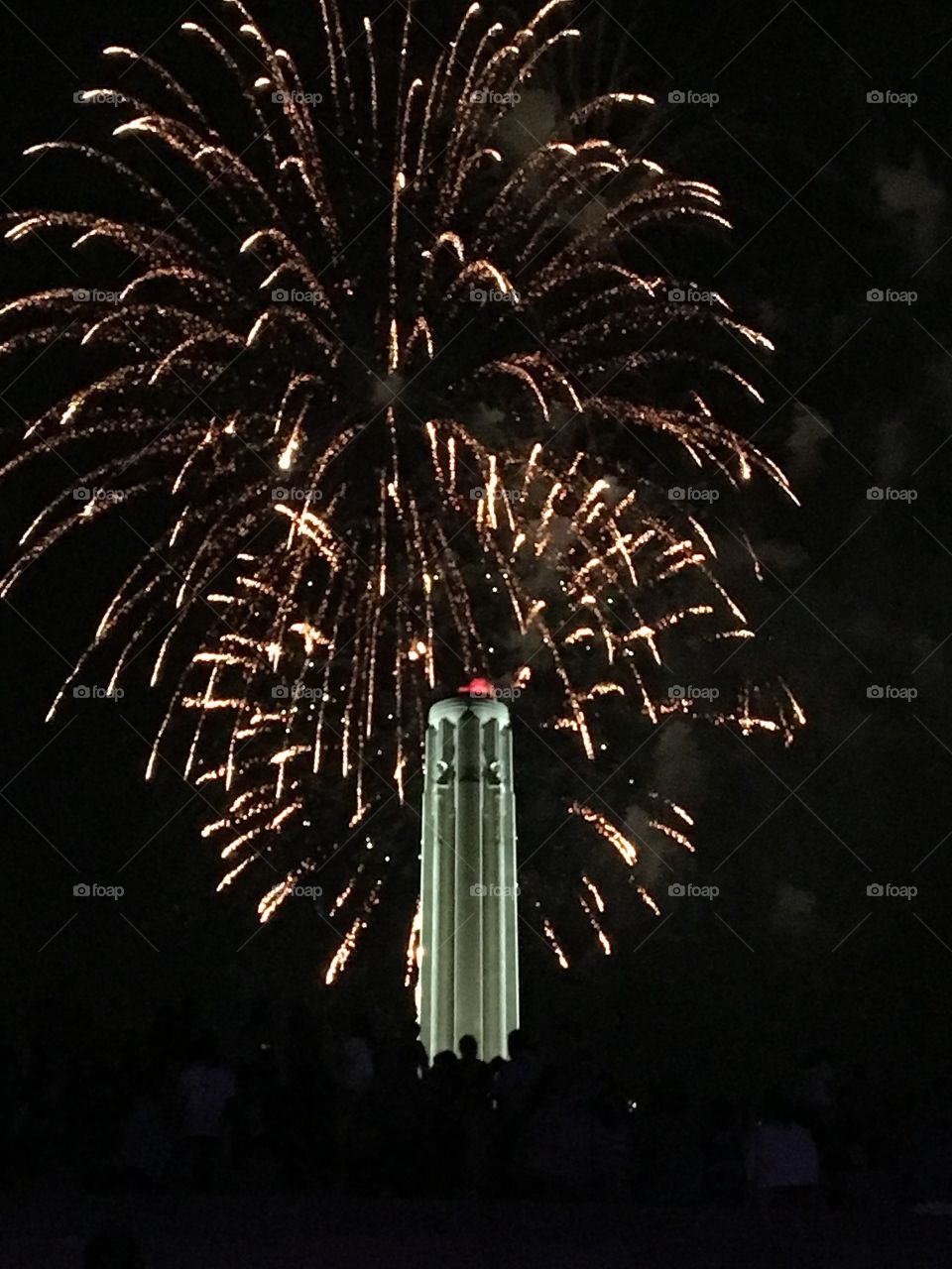 Fireworks over Liberty Memorial 