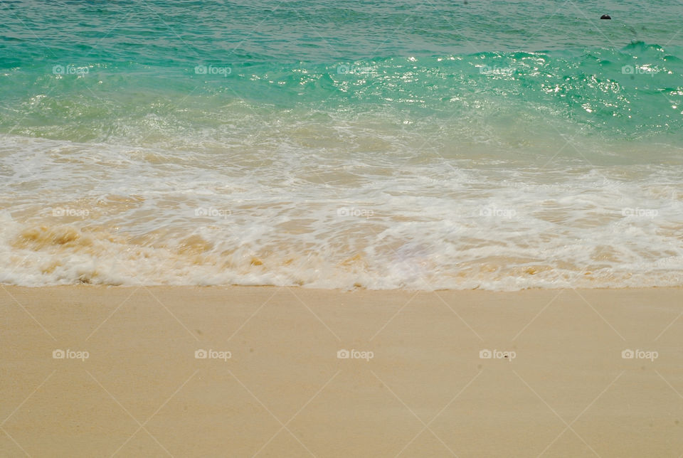 Beach, wavy ocean 