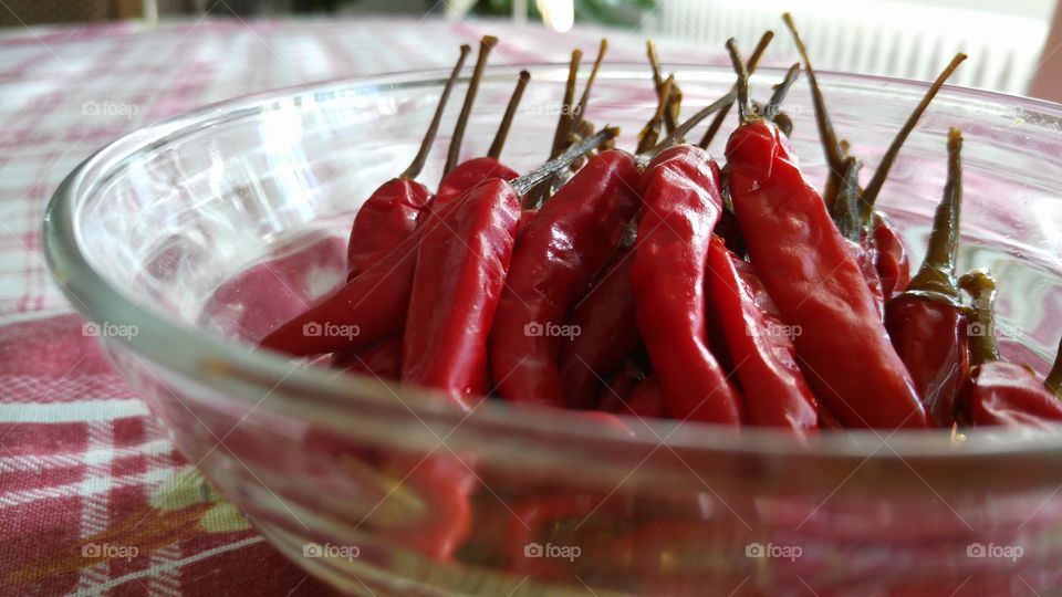 red hot peppers in a bowl