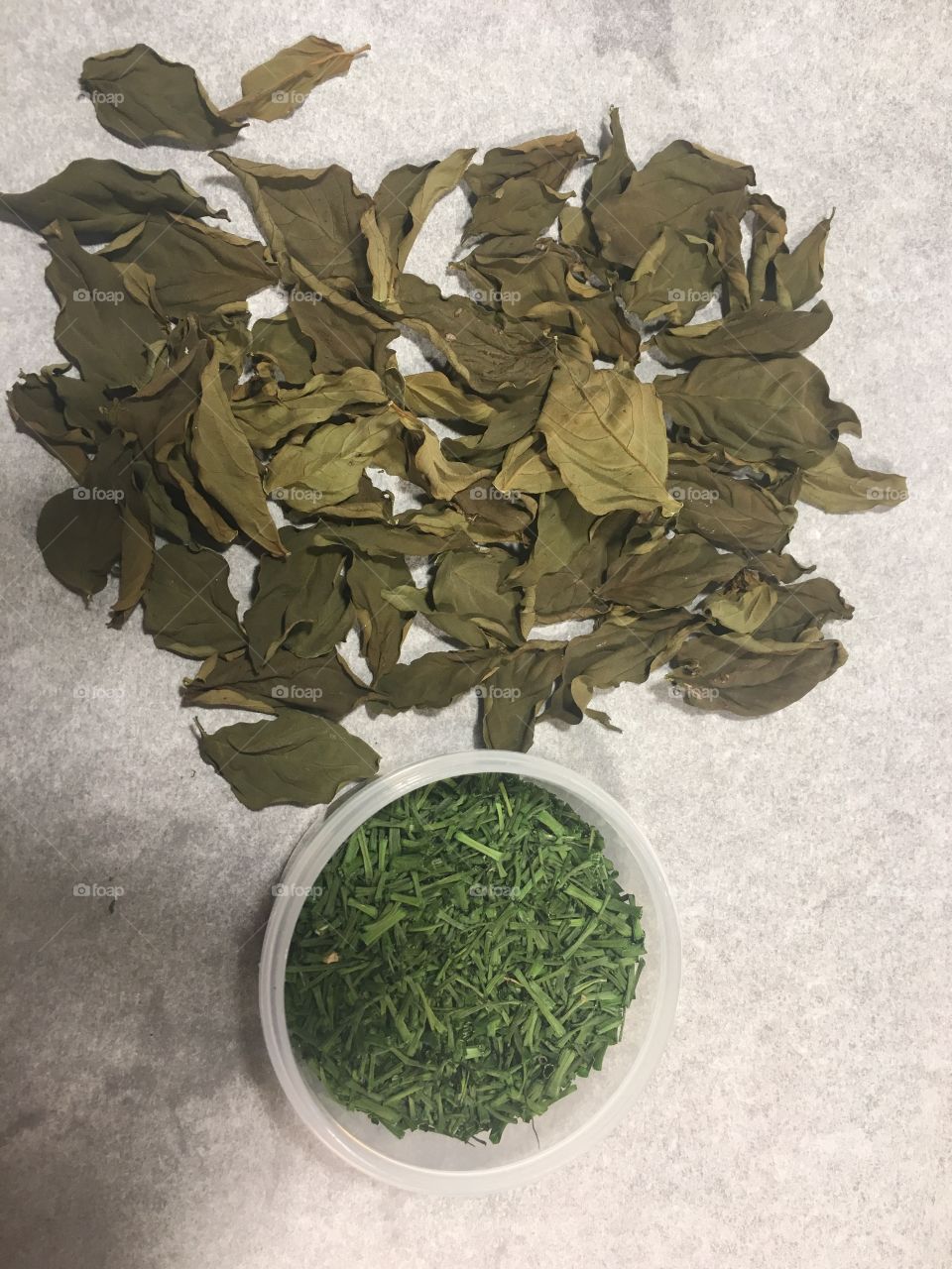 Dried herbs from the garden