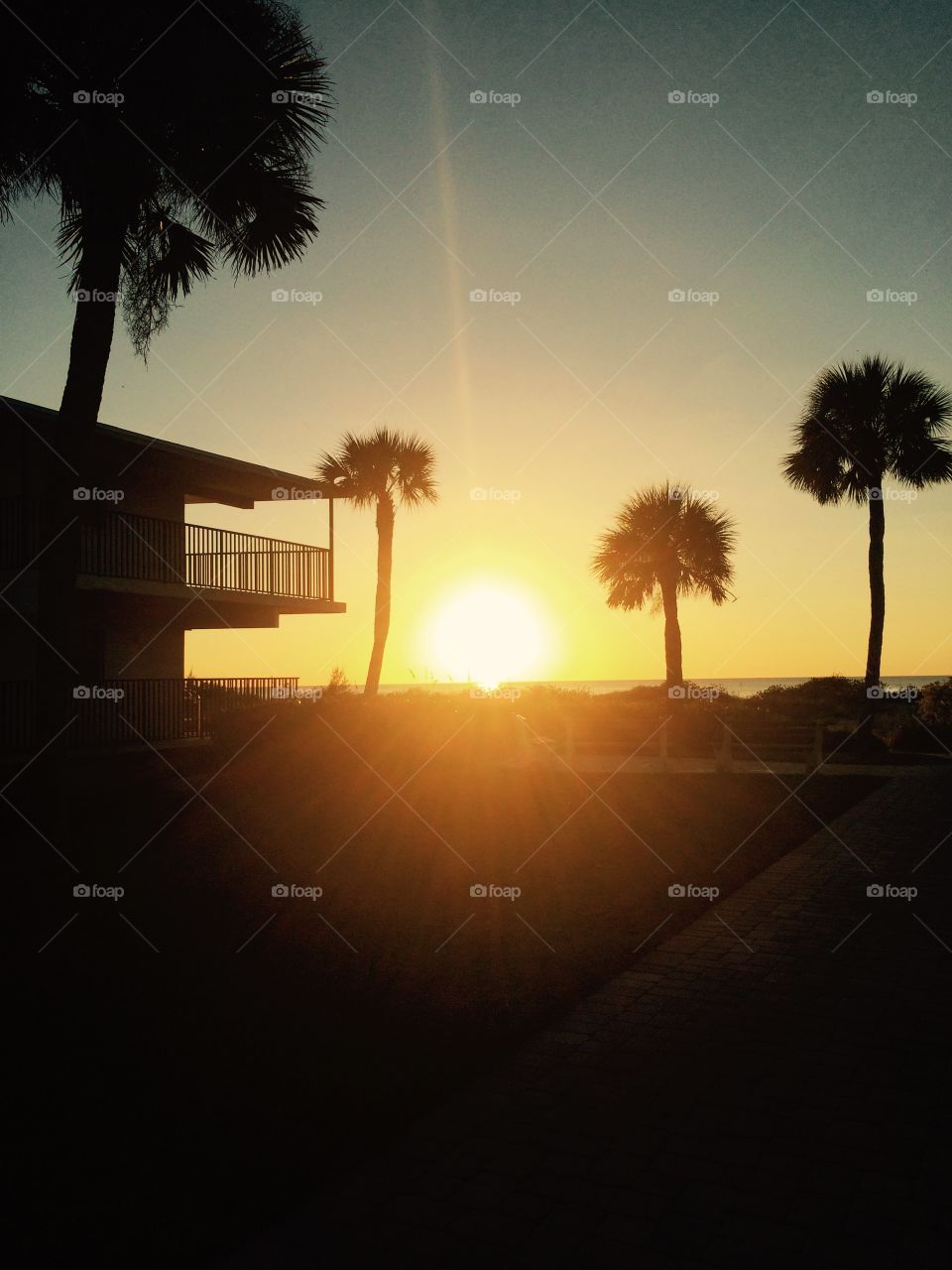 Sunset on the beach. Lovely sunset in Venice, Florida