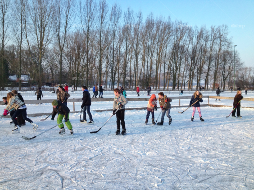 winter children hockey ice by twilite