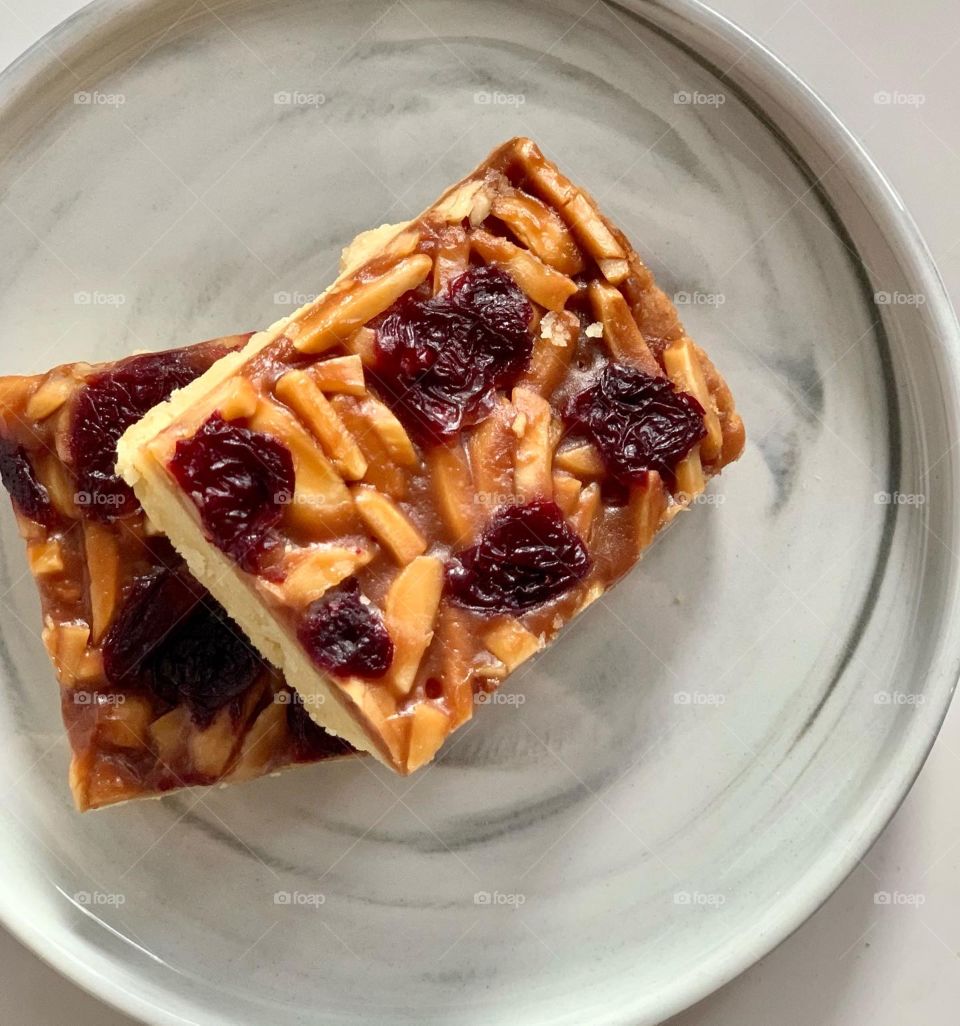 Cherry almond shortbread for desserts 