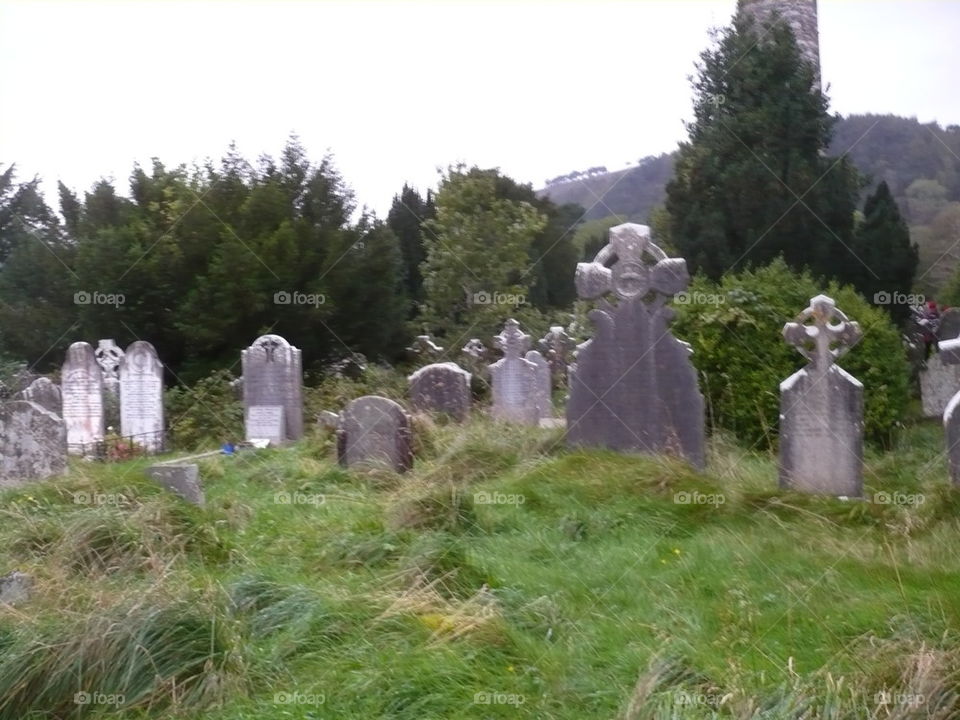 historic grave yard, ireland