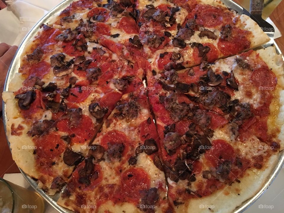 Pepperoni, sausage and mushroom.