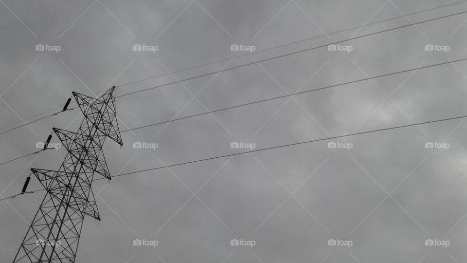 Sky, Wire, Electricity, High, No Person