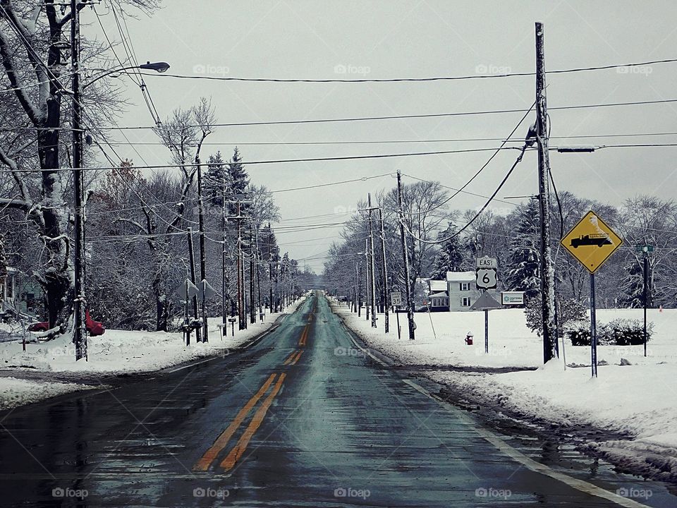 A Winter Street Near Jamestown