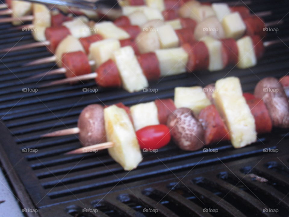 Cooking Kabobs on a Grill 