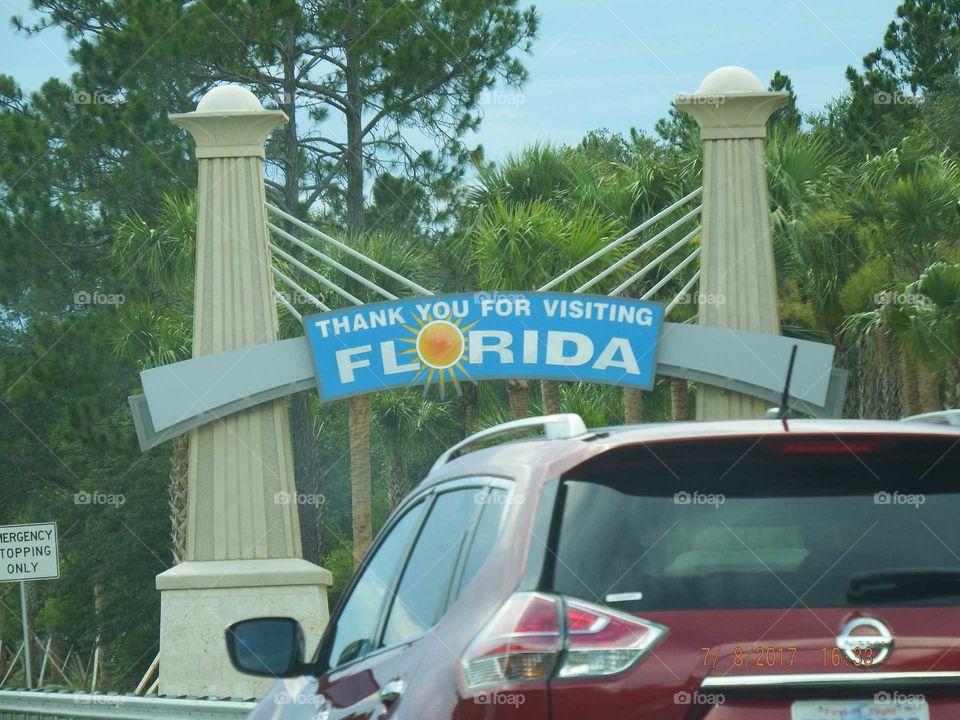 Leaving Florida sign