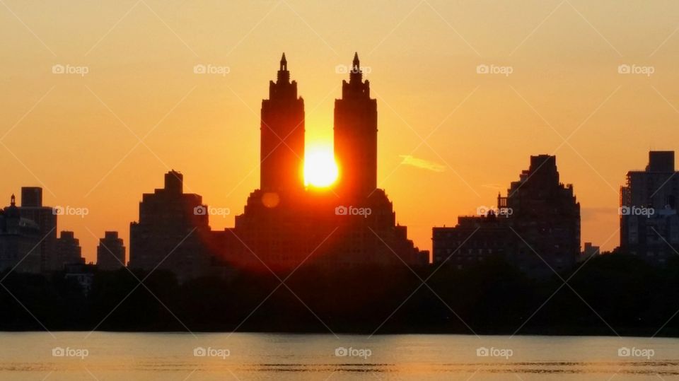 sunset over the upper west side