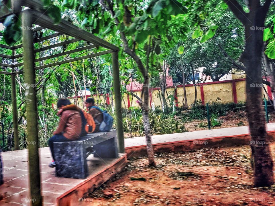 Couple and Loner in Park