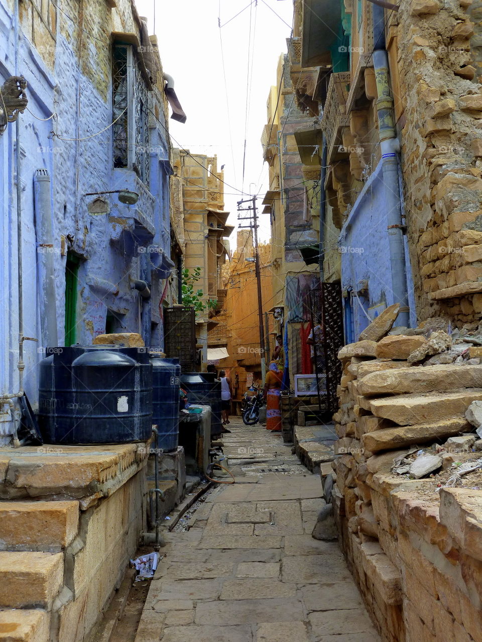 coloured indian street in town