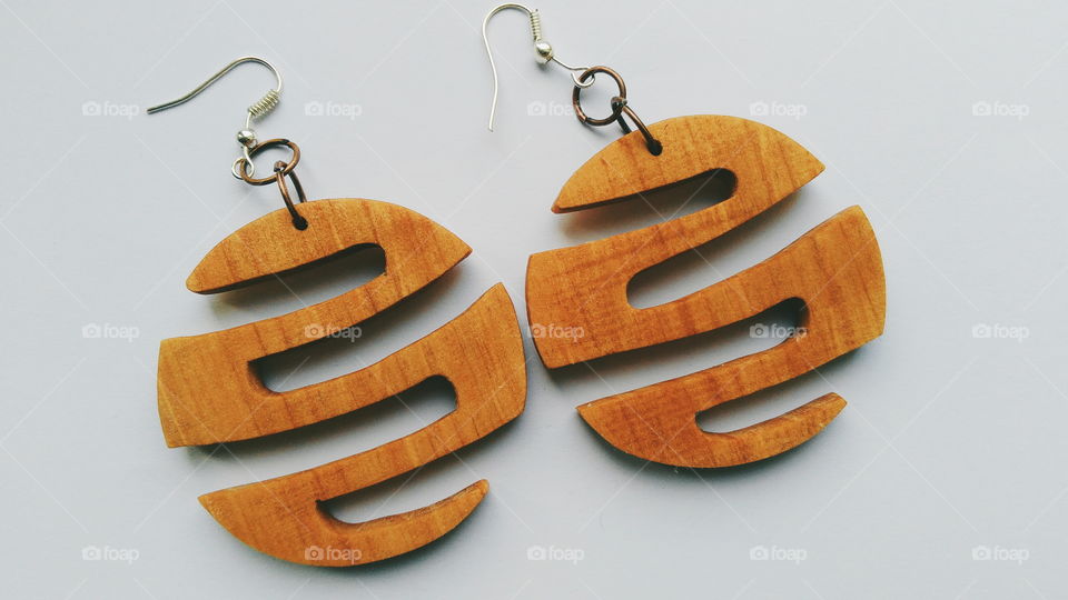 women's wooden earrings of African descent