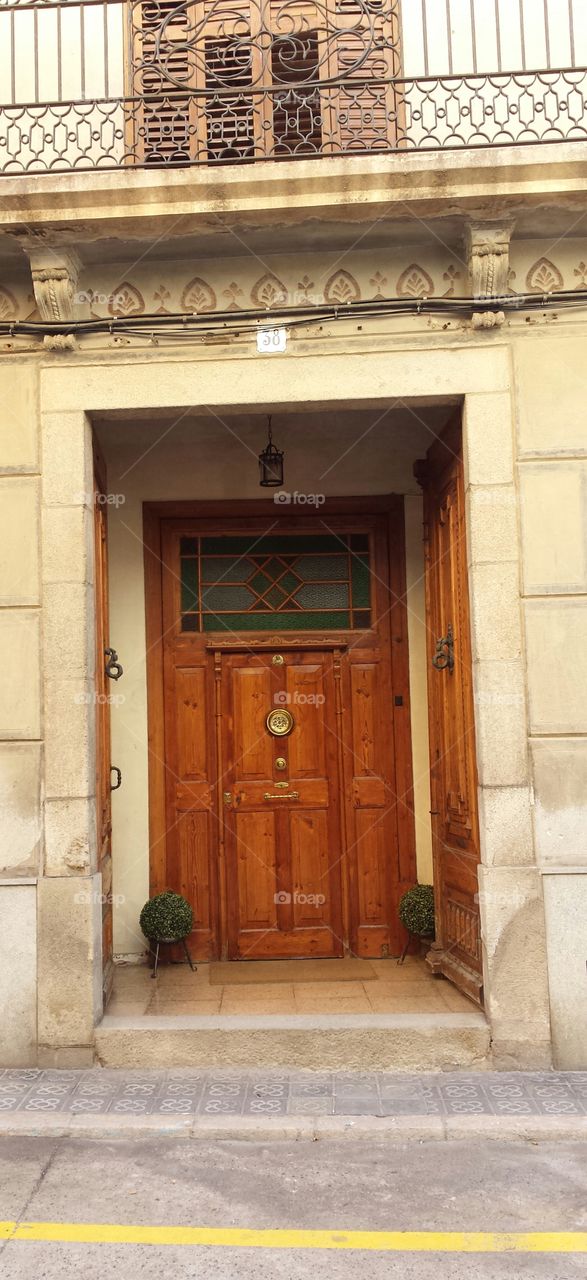 Beautiful  door in old spanish city.