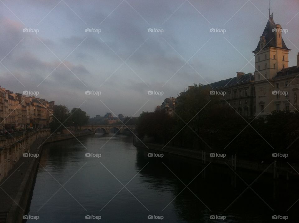 River, Water, Architecture, Reflection, City