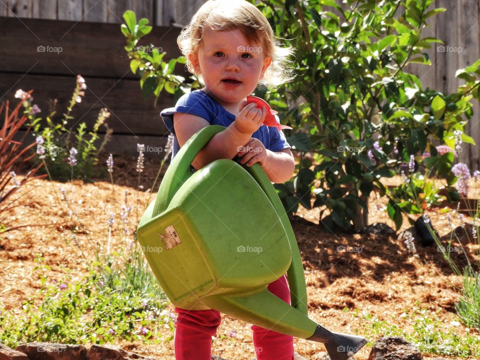 Toddler Girl In The Garden