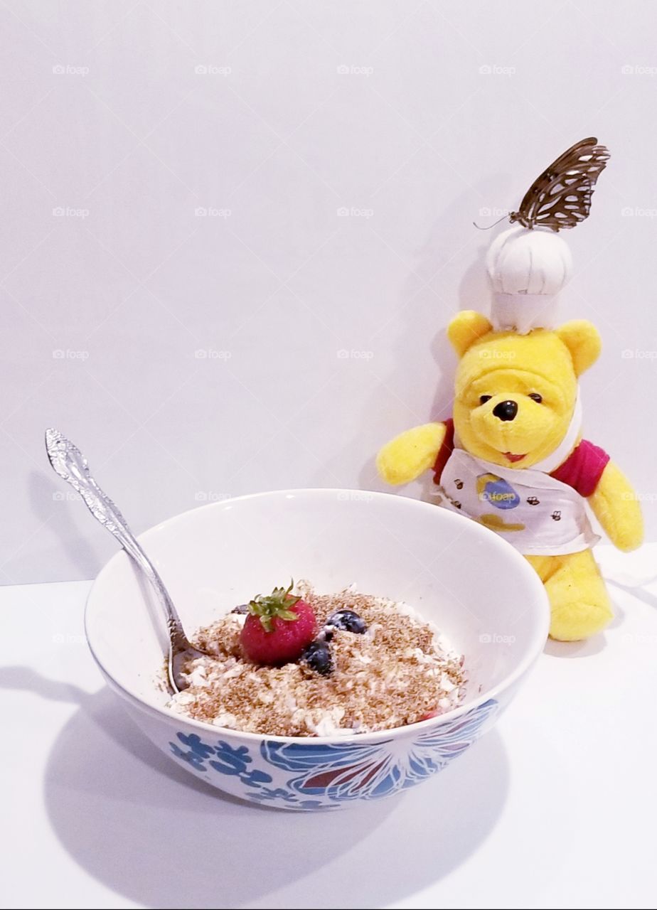 Breakfast with butterfly