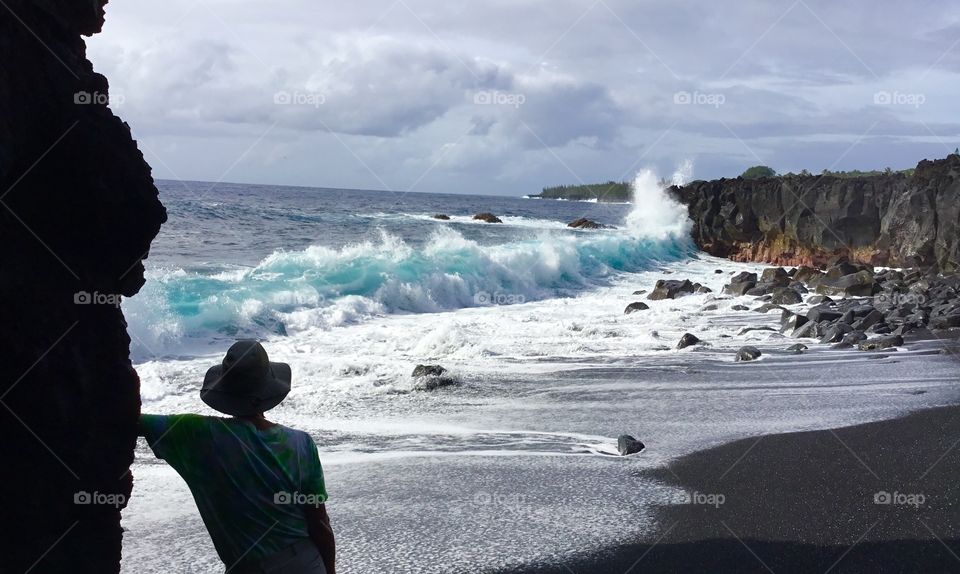 Watching a wave crashing in