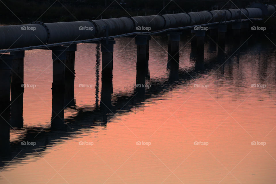 pipe on pink water