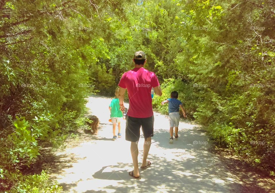 Walking through the park