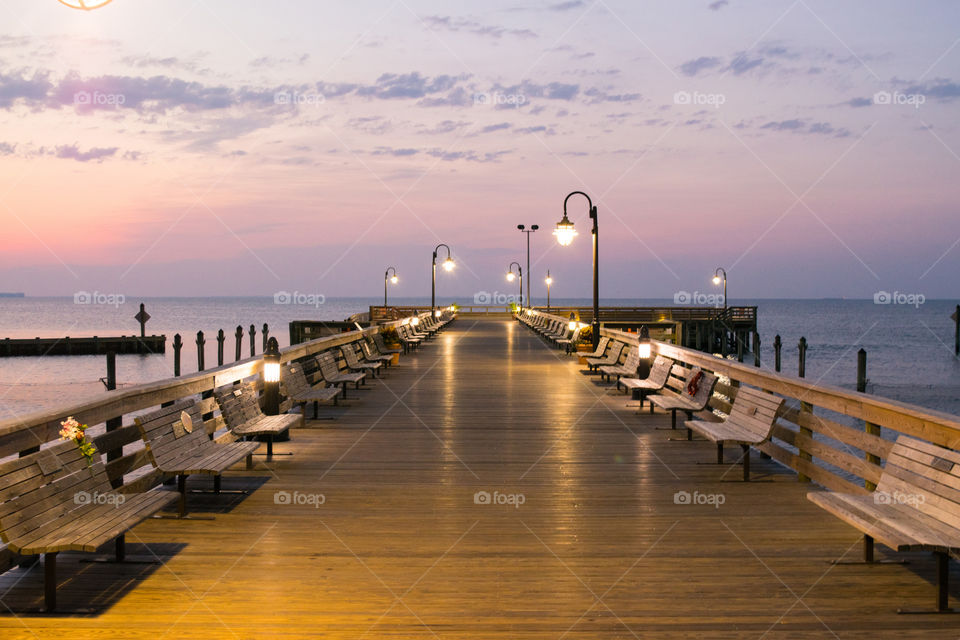 North Beach pier on a summer morning 