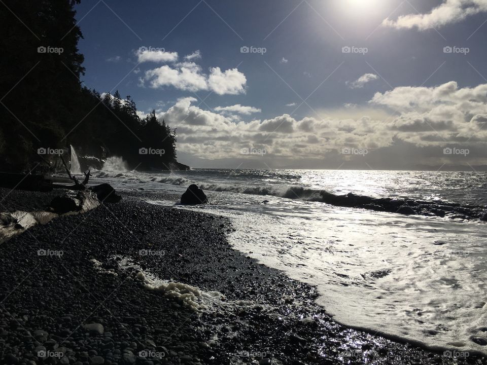 Waves on Mystic beach, Vancouver Island