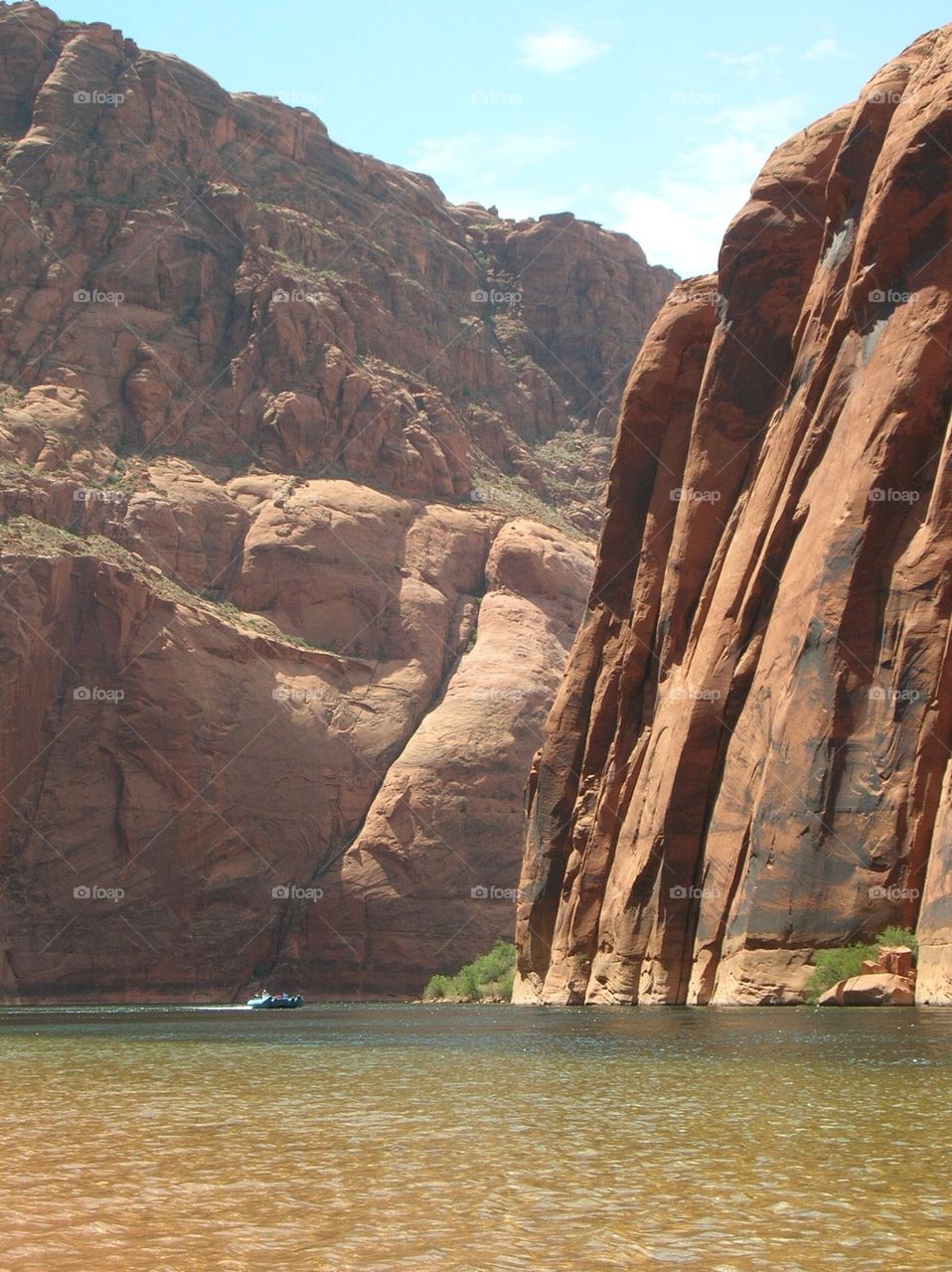 Rock formation near lake