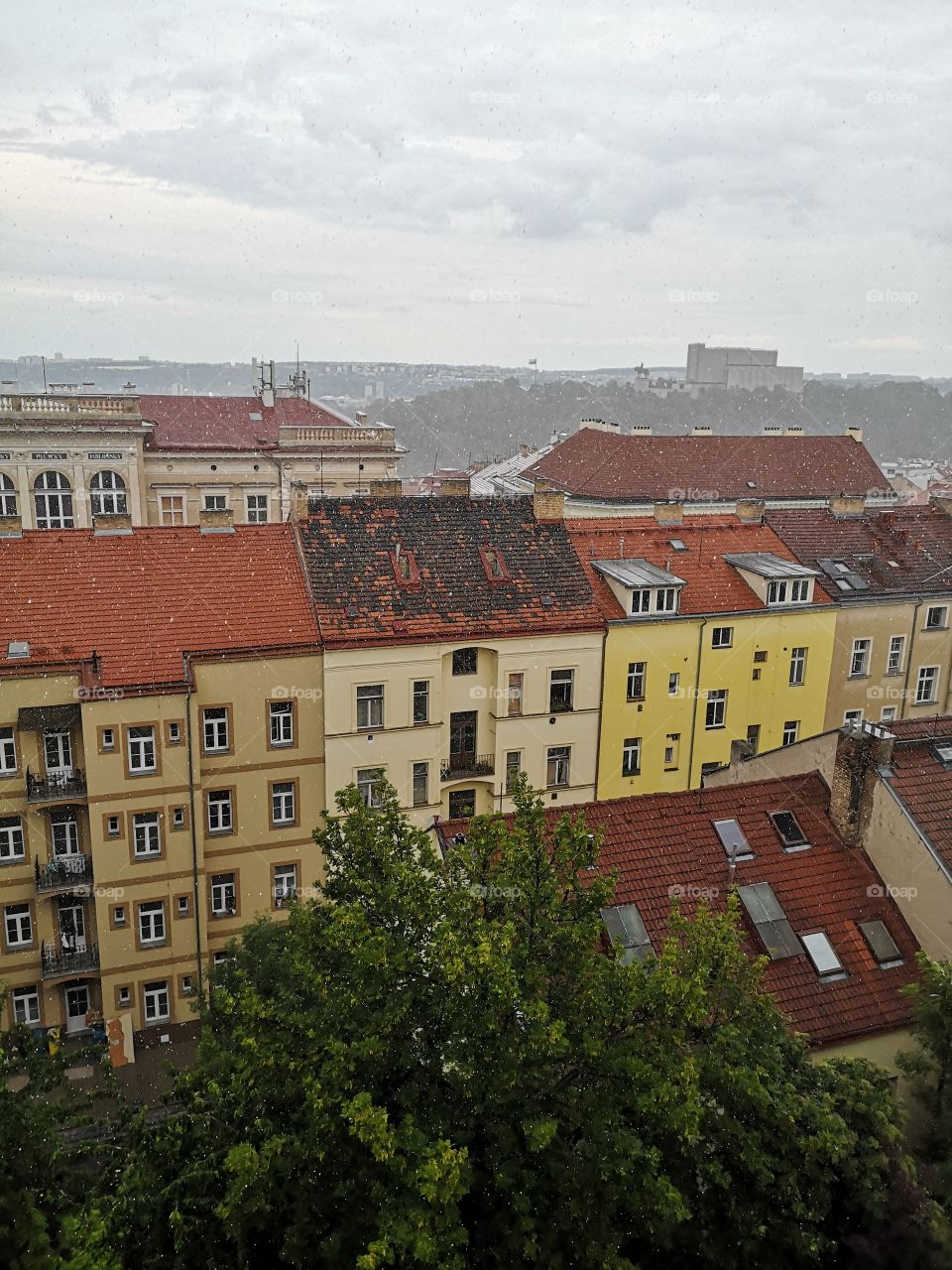 Heavy raining in Prague
