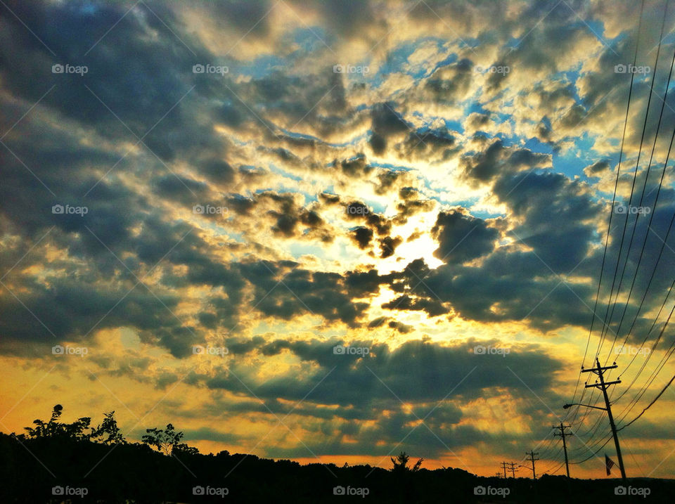 sky blue hot sunset by delvec