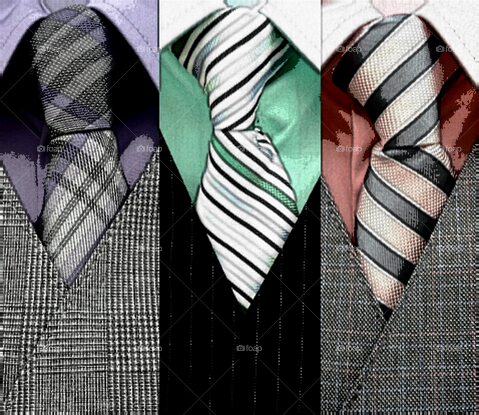 trio necktie cartoon drawing