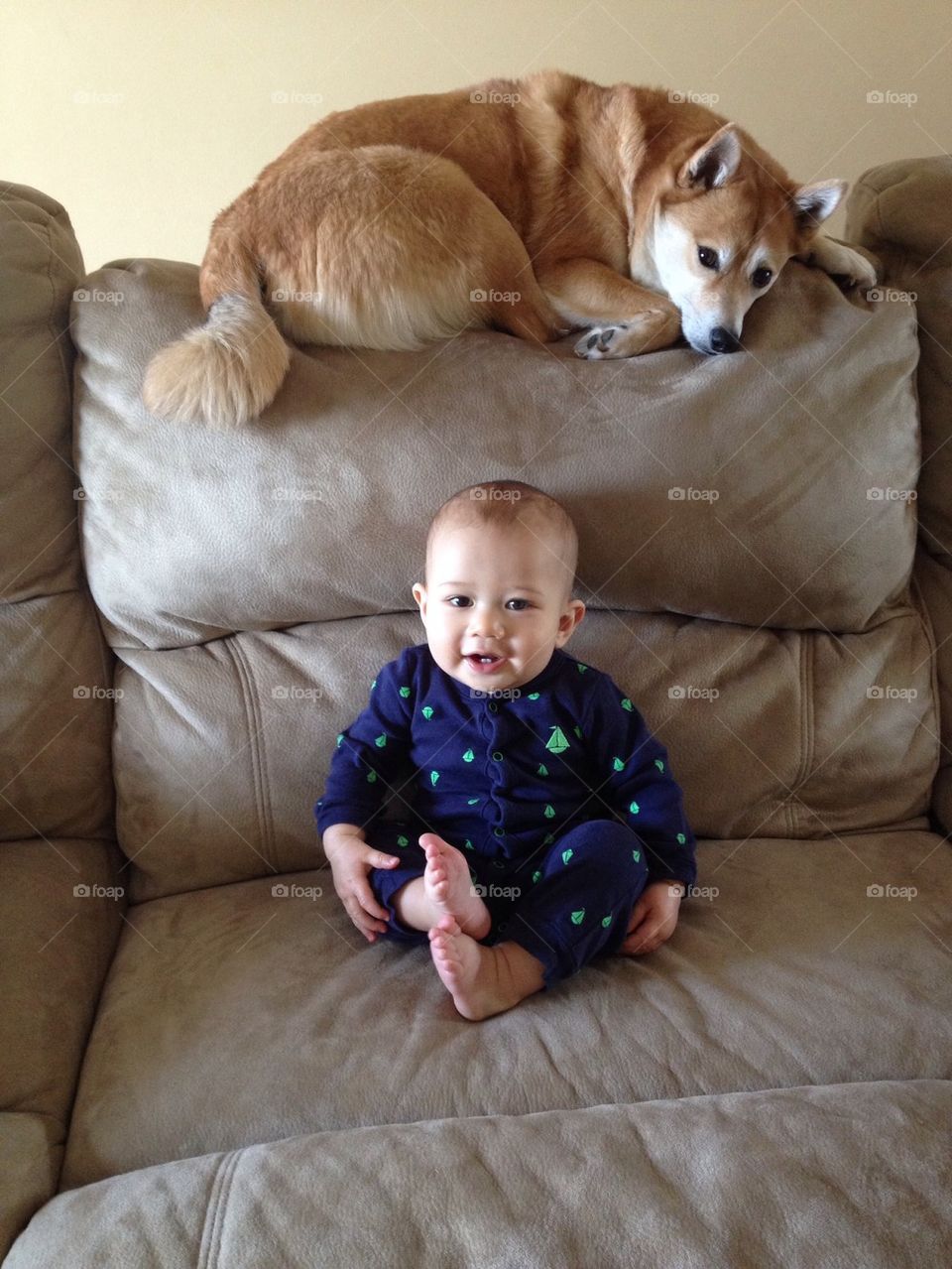 Baby and dog