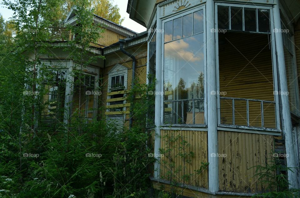 Reflection in the old window